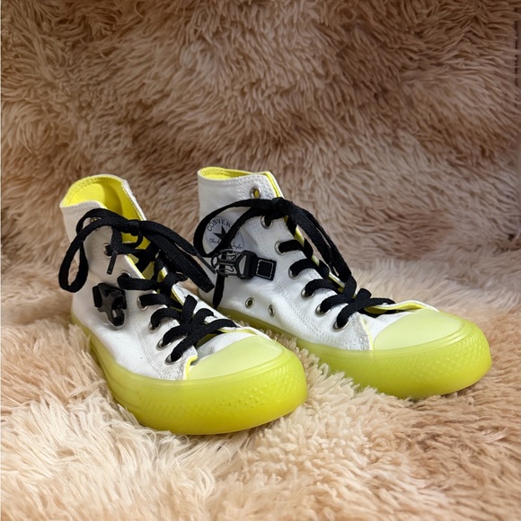 Converse Shoes - RARE! Converse Chuck Taylor All Star White Neon Sole Hi Top Sneaker